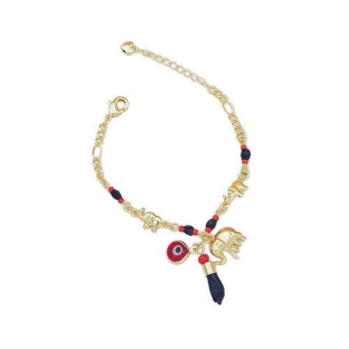 款波西米亞風惡魔之眼小象手鏈卡通趣味腳鏈度假風