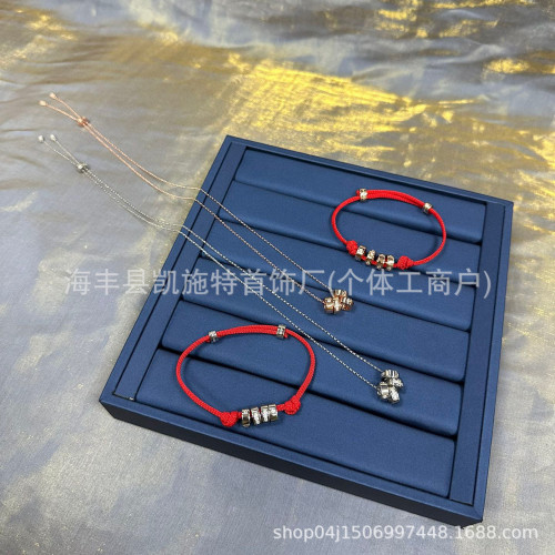 高版本精6pmLOVE摩斯密碼字母串紅色情侶手繩時尚新年禮物批