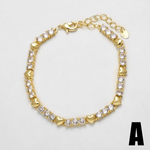 飾品歐美銅鍍18k金眼睛微鑲鋯石手鏈手飾bra89 bracelet
