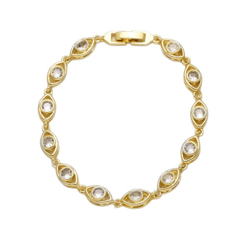 飾品歐美銅鍍18k金眼睛微鑲鋯石手鏈手飾bra89 bracelet
