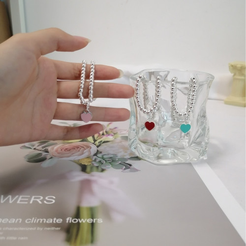 網紅手鏈藍色明星同款時尚4mm珠子鏈首飾品女情人節
