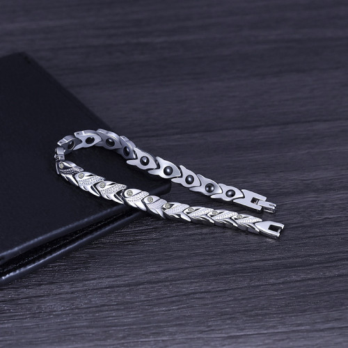 磁石鈦鋼男士手鏈時尚個性不鏽鋼歐美飾品手飾不掉色配飾小衆