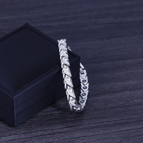 磁石鈦鋼男士手鏈時尚個性不鏽鋼歐美飾品手飾不掉色配飾小衆