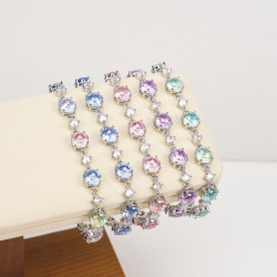 閃亮銅手鏈 男女輕奢感水晶手串滿天星首飾簡約手飾飾品