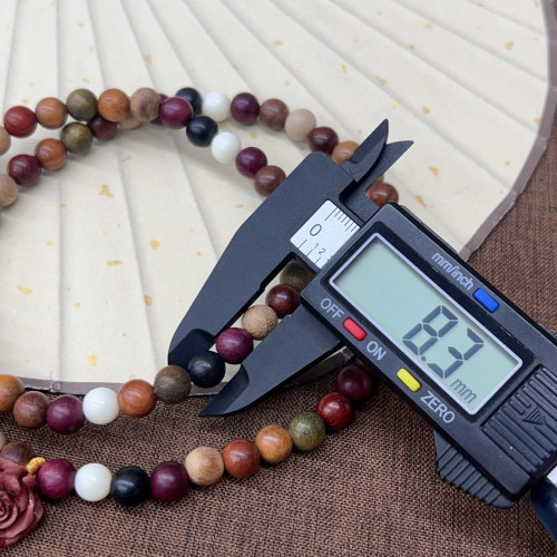 多寶三圈文玩手串女血柏木玫瑰小衆新中式百搭8mm左右多樣性髮一