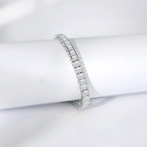 歐美滿鑽鋯石網球鏈男女高級感手鏈嘻哈手串飾品男女輕奢小衆