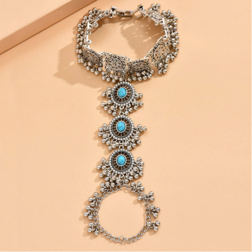 歐美時尚中東名族風復古閃耀配飾滴穗氣質手鏈戒指