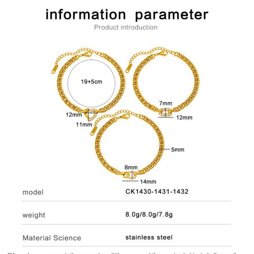 金色古巴鏈手鏈套裝愛心鎖釦圓環鑲鑽設計輕奢歐美風女士個性手飾