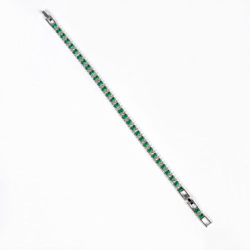 新款長方形鋯石手鏈歐美流行女爆款可調節鋯石誕生石手飾