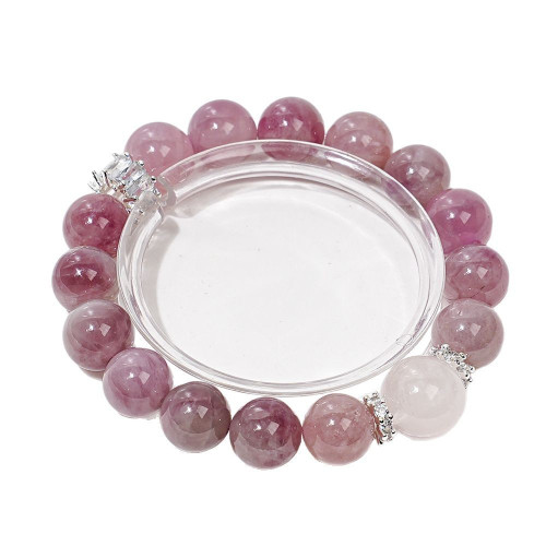 【蜜桃微醺】高貨天然紫馬粉水晶女手鏈款時尚單圈星光粉手串