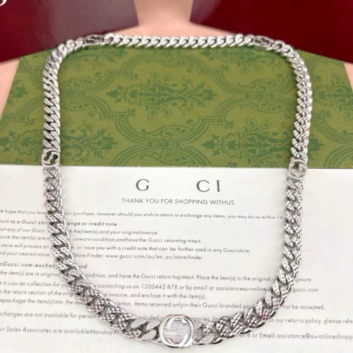 古家雙G互釦標飾雕刻花手鏈個性霸氣經典歐美風車花項鍊男女同款