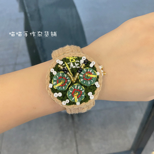 王源同款毛線編織手錶diy設計手作原創男女腕表高級禮物創意飾品 王源同款毛線編織手錶diy設計手作原創男女腕表高級禮物創意飾品