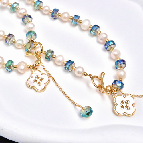 手工天然水晶女式珍珠手鏈項鍊OT釦吊墜手串新中式擺攤 手工天然水晶女式珍珠手鏈項鍊OT釦吊墜手串新中式擺攤