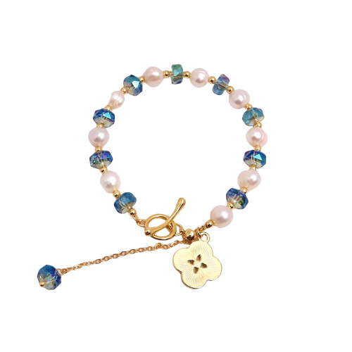 手工天然水晶女式珍珠手鏈項鍊OT釦吊墜手串新中式擺攤 手工天然水晶女式珍珠手鏈項鍊OT釦吊墜手串新中式擺攤