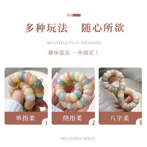 小紅薯同款白玉菩提根碗腸手串解壓漸變菩提子盤玩繞指柔文玩手鏈