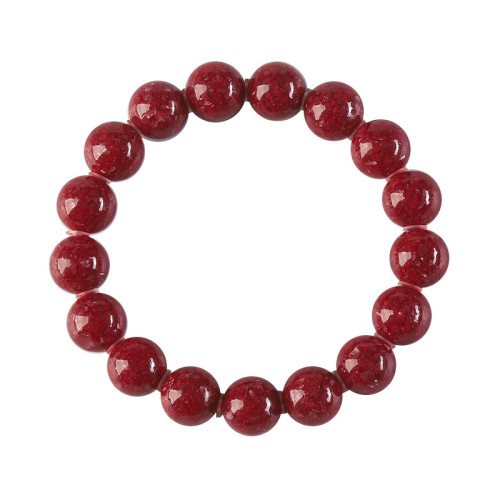 湘西天然晶體砂手鏈全透光寶石級原礦硃砂晶體男女款本命年手串