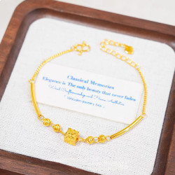 金店同款碎碎冰方糖彎琯手鏈女款久不掉色輕奢小衆設計感百搭手飾