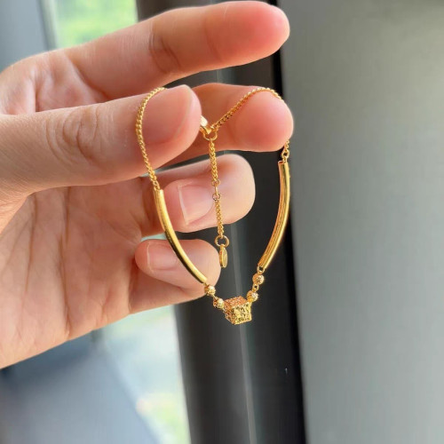 金店同款碎碎冰方糖彎琯手鏈女款久不掉色輕奢小衆設計感百搭手飾