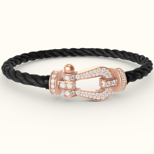 馬蹄釦費雷德紅繩手鏈情侶款男女手鐲18K玫瑰金本命年轉運DIY手繩