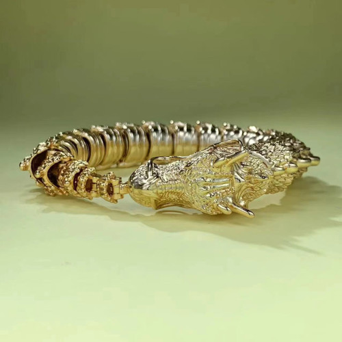 翔栩龍骨鏈立體龍手鏈男款霸氣龍頭帥氣個性高級高顔值廠 家