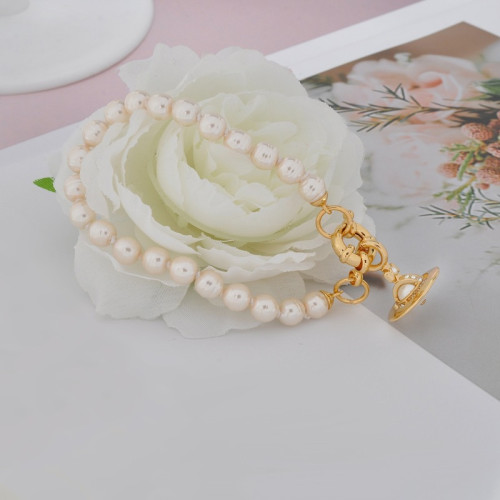 西太後巴洛克珍珠立體土星手鏈 項鍊 輕奢高級感龐克風手環 西太後巴洛克珍珠立體土星手鏈 項鍊 輕奢高級感龐克風手環