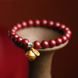 高含量硃砂紫金砂手串鈴鐺福牌手鏈女簡約禮品唸珠手串女款手飾