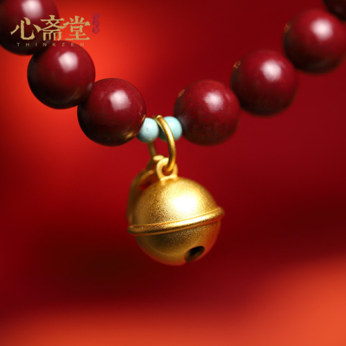 高含量硃砂紫金砂手串鈴鐺福牌手鏈女簡約禮品唸珠手串女款手飾