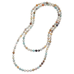 紅木紋長款手鏈男士8mm天然石108串珠打結蓮花吊墜長手鏈