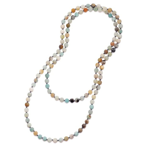 紅木紋長款手鏈男士8mm天然石108串珠打結蓮花吊墜長手鏈