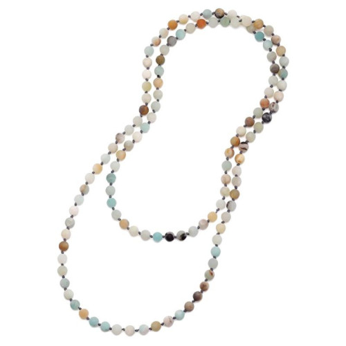 紅木紋長款手鏈男士8mm天然石108串珠打結蓮花吊墜長手鏈