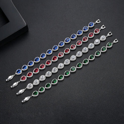 錦瑟 沁泉吟心 AAA滴水 鋯石手鏈 八心八箭小圓鋯石點綴 