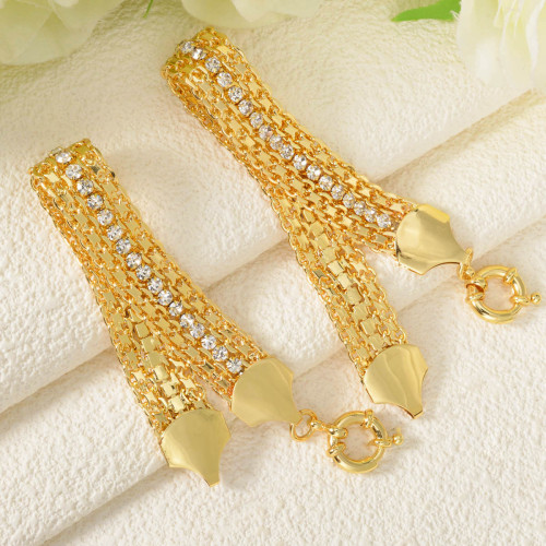 歐美ins網狀編織鑲鑽排鑽手鏈男女款復古鈦鋼高級感手飾