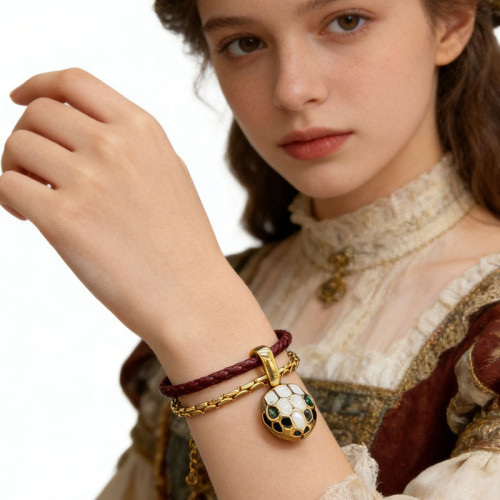 爆款牛皮編織皮繩雙層手鏈經典蛇頭紅繩靈蛇高級時尚情侶手鏈