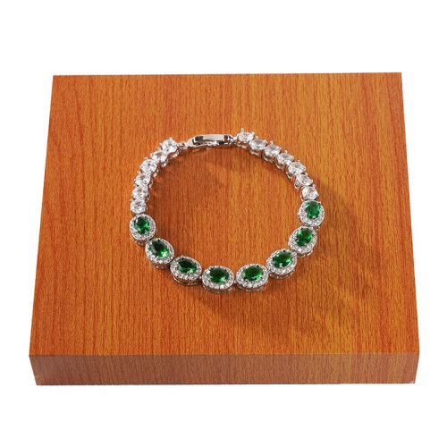 銀鏈爆閃鋯石水晶手串手鏈 個性輕奢小衆ins精緻高級新款手飾