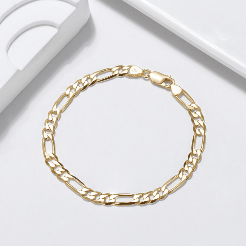 嚴選S925純銀手鏈 費加羅手鏈5mm車花子母鏈 嘻哈個性男女款