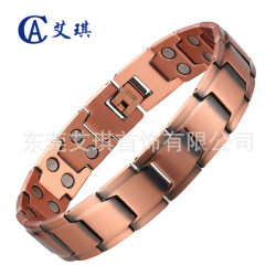 簡約時尚磁石紅銅手鏈小衆設計磁性紅銅手鏈男款磁性紅銅手鏈首飾