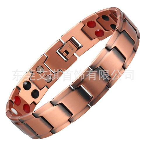 簡約時尚磁石紅銅手鏈小衆設計磁性紅銅手鏈男款磁性紅銅手鏈首飾 簡約時尚磁石紅銅手鏈小衆設計磁性紅銅手鏈男款磁性紅銅手鏈首飾