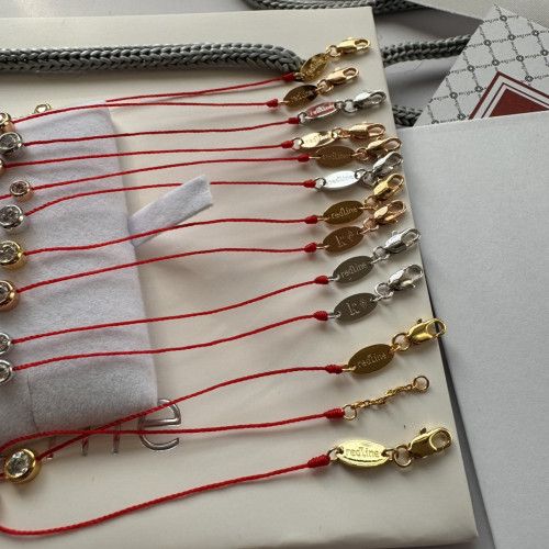 小紅繩手鏈圓形10分20分鑽編織半繩半鏈Pure系列本命年轉運手繩男