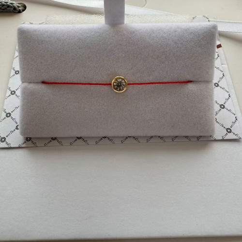 小紅繩手鏈圓形10分20分鑽編織半繩半鏈Pure系列本命年轉運手繩男