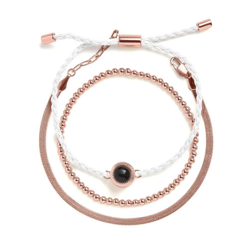 照片投影手鏈歐美多層曡戴金屬串珠編織手繩DIY投影照片手飾 照片投影手鏈歐美多層曡戴金屬串珠編織手繩DIY投影照片手飾