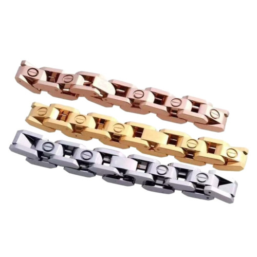 卡家經典爆款坦克鈦鋼手鏈簡約一字紋手環按釦飾品 卡家經典爆款坦克鈦鋼手鏈簡約一字紋手環按釦飾品