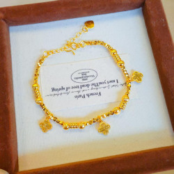 金店同款碎冰碎銀子四葉草手鏈女久不掉色輕奢時尚盤纏幸運草手鏈