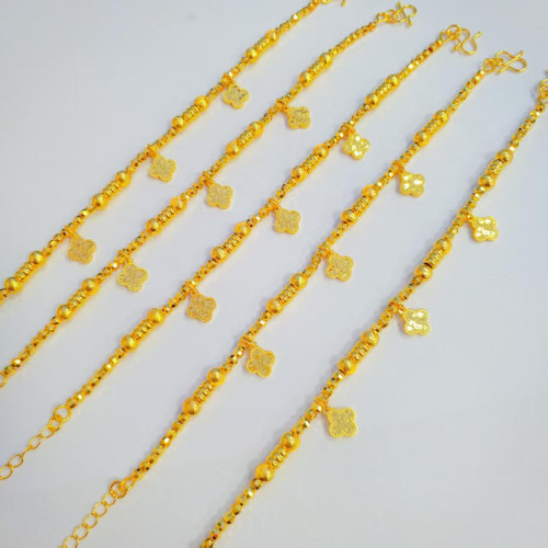 金店同款碎冰碎銀子四葉草手鏈女久不掉色輕奢時尚盤纏幸運草手鏈