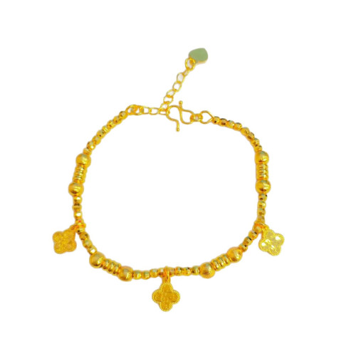 金店同款碎冰碎銀子四葉草手鏈女久不掉色輕奢時尚盤纏幸運草手鏈