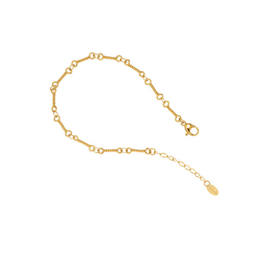 連環鏈條簡約手工扭棍中性風CHIC骨頭形手鏈女款 鈦鋼鍍金SL127