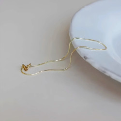 S925純銀鍍14K金極細蛇骨手鏈女 簡約設計ins風氣質百搭曡戴手飾