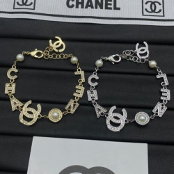 香家愛心雙C珍珠手鏈 小香風白桃心星星手飾香奶奶流蘇多巴胺手鏈