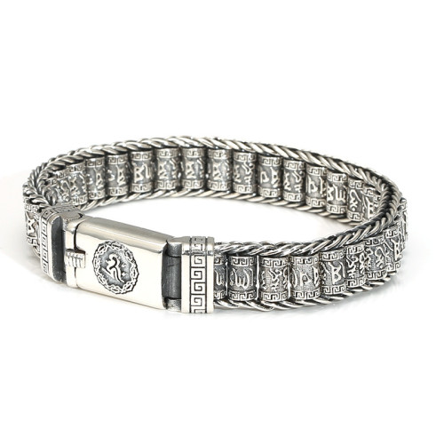 翔栩六字真言轉經筒手鏈男可轉動情侶款個性復古國潮手環