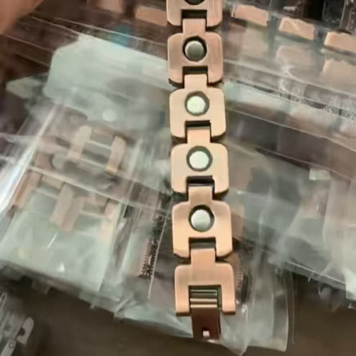 新款鑲鑽時尚款磁石手鏈鑲嵌綠松石手鏈 合金手鏈