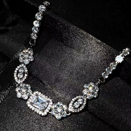 高碳鑽網紅手鏈女ins小衆設計 鍍s925純銀冷淡風仿莫桑鑽手鏈女 高碳鑽網紅手鏈女ins小衆設計 鍍s925純銀冷淡風仿莫桑鑽手鏈女